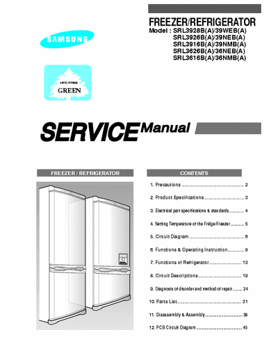 Samsung SRL39NEB Service manual